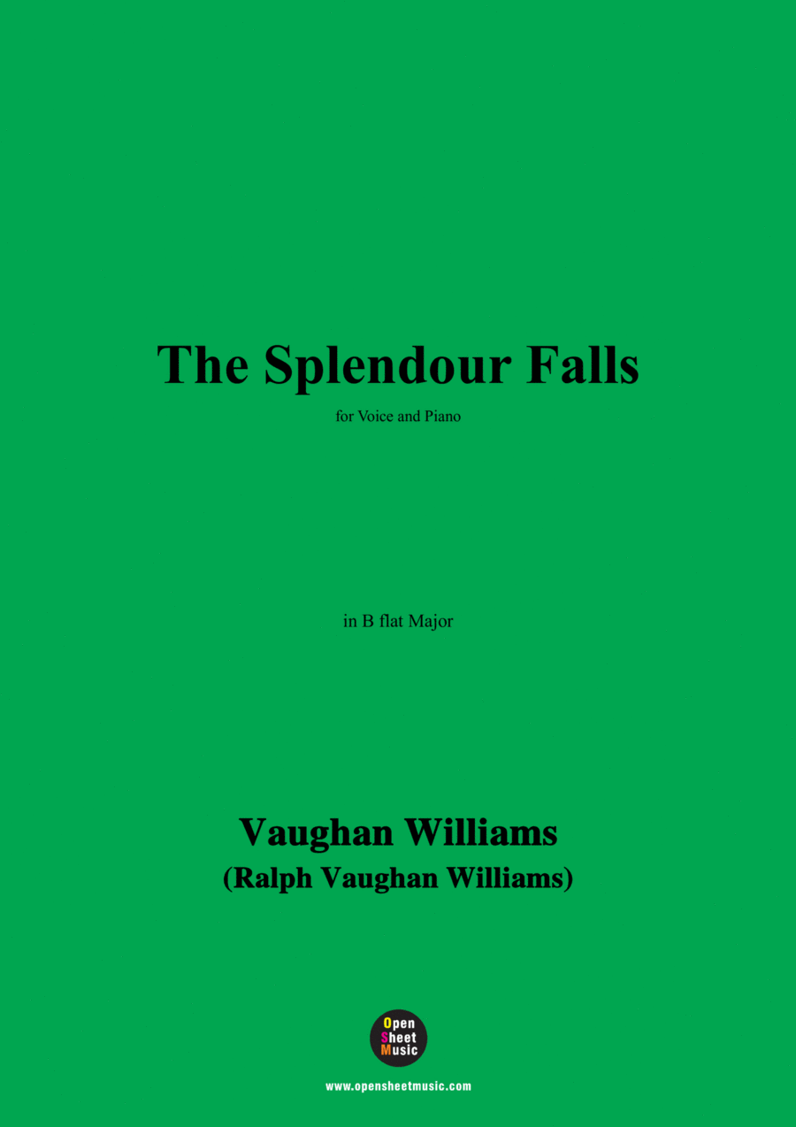 Vaughan Williams-The Splendour Falls(1985),in B flat Major Voice scores gallery preview page 1