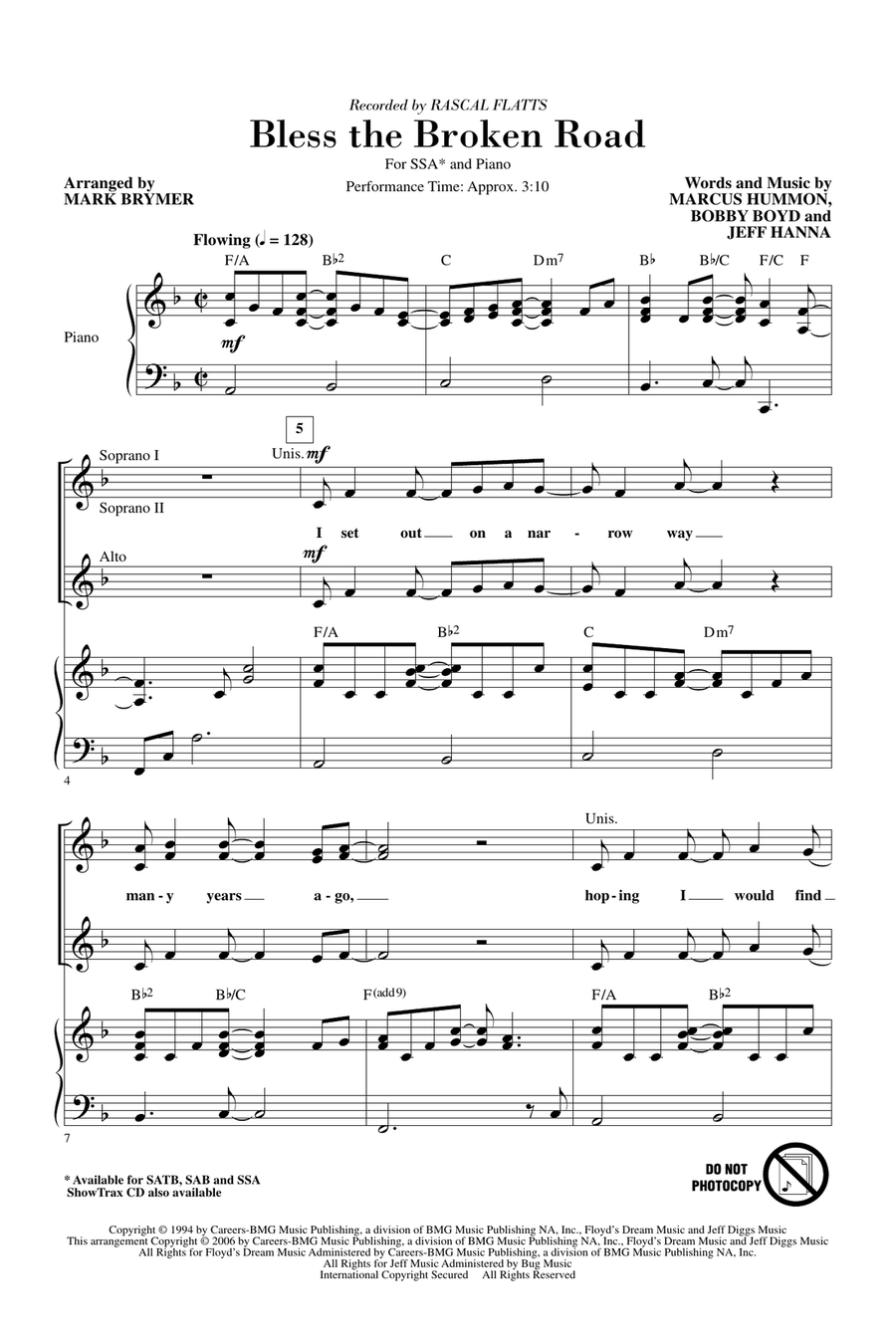 Bless The Broken Road SSA scores gallery preview page 1