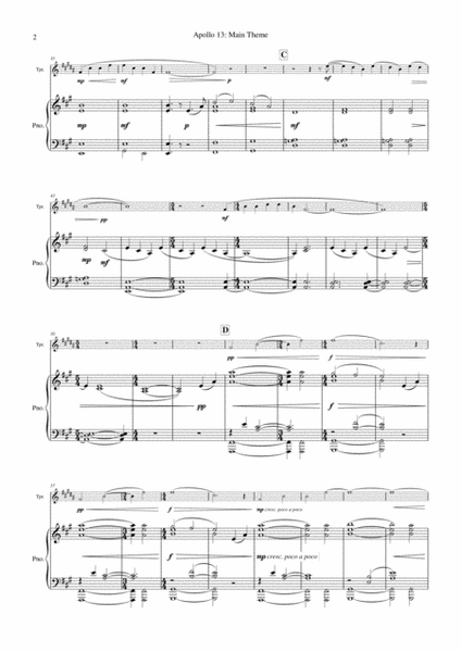 Main Title - Apollo 13 by James Horner B-Flat Trumpet - Digital Sheet Music