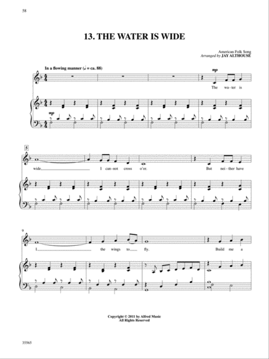 American Folk Songs for Solo Singers Piano Accompaniment scores gallery preview page 4
