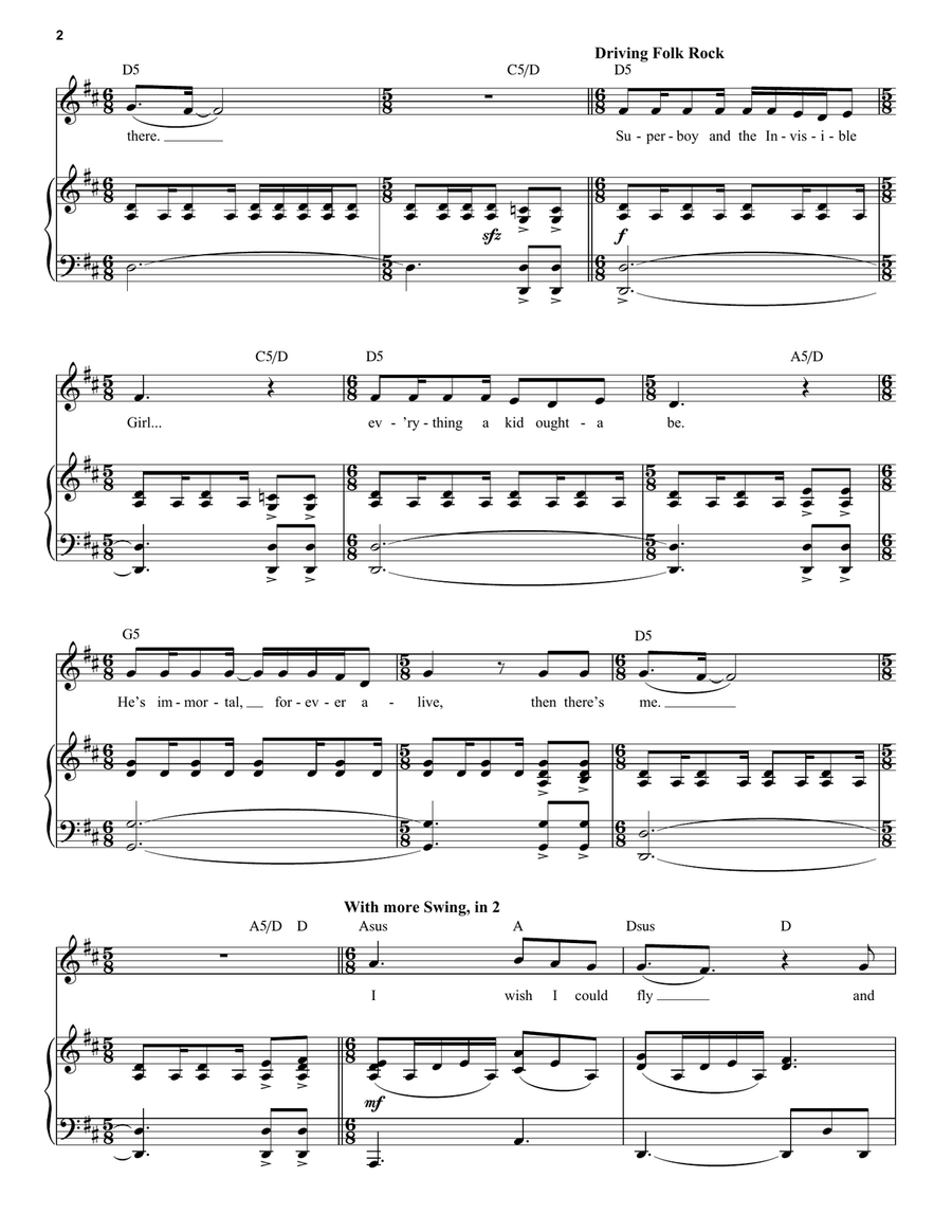 Superboy And The Invisible Girl (from Next to Normal) Voice scores gallery preview page 2