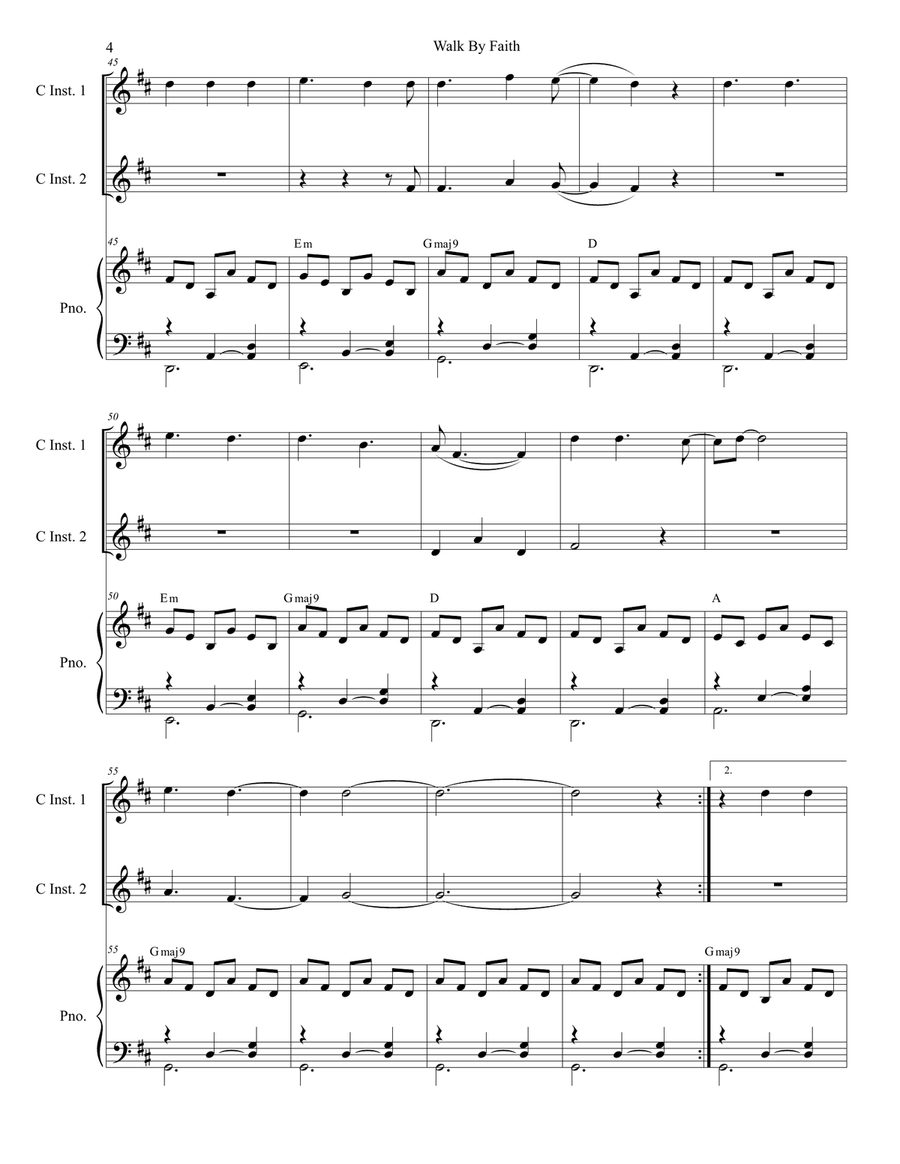Walk By Faith Flute scores gallery preview page 4