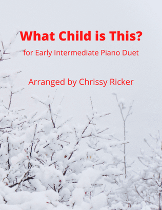 Book cover for What Child is This? - early intermediate piano duet