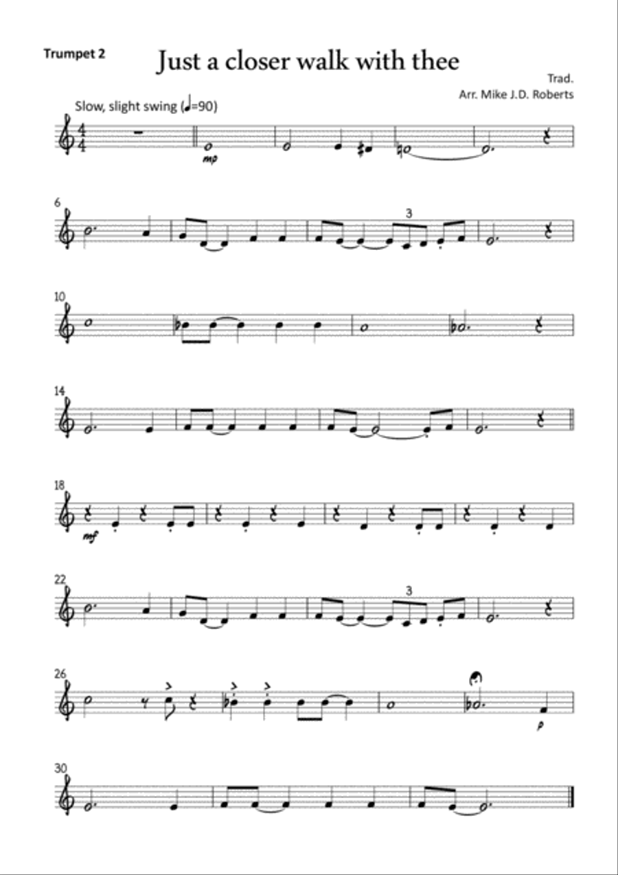 Just a Closer Walk with Thee Brass Ensemble scores gallery preview page 4