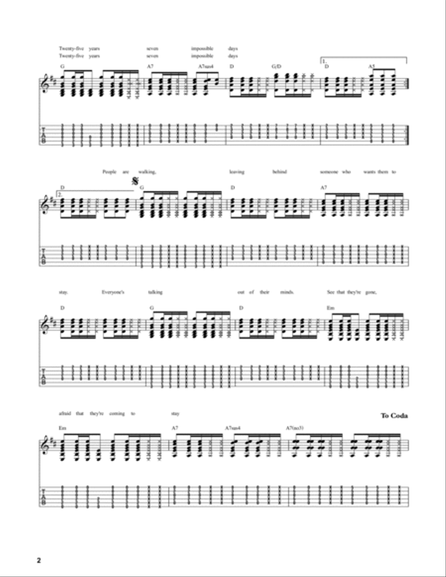 Seven Impossible Days Electric Guitar scores gallery preview page 2