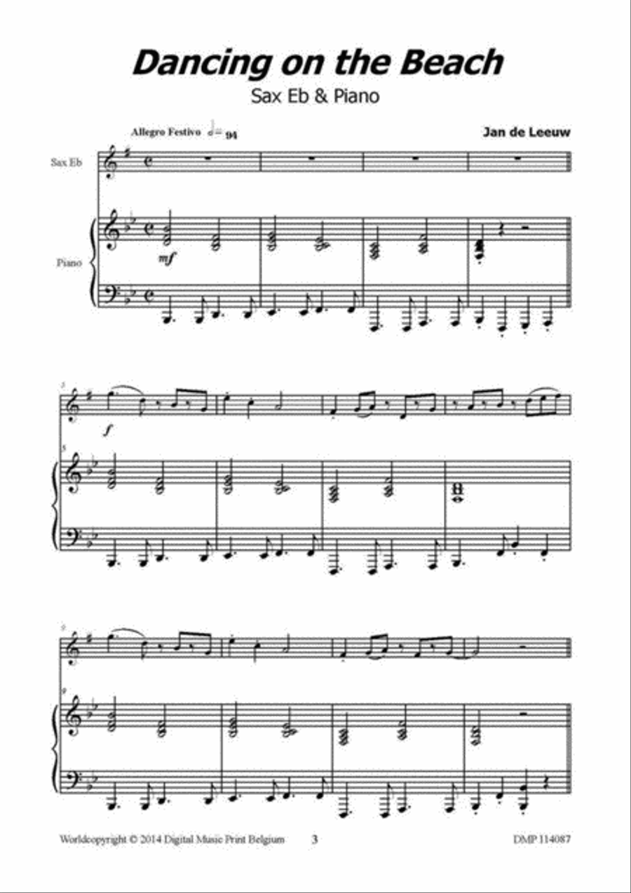 Dancing On The Beach Alto Saxophone scores gallery preview page 2