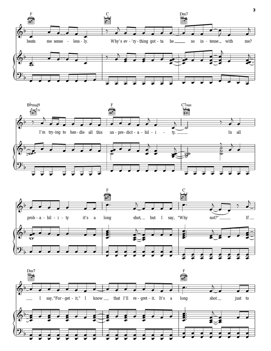 Long Shot Piano, Vocal, Guitar scores gallery preview page 3