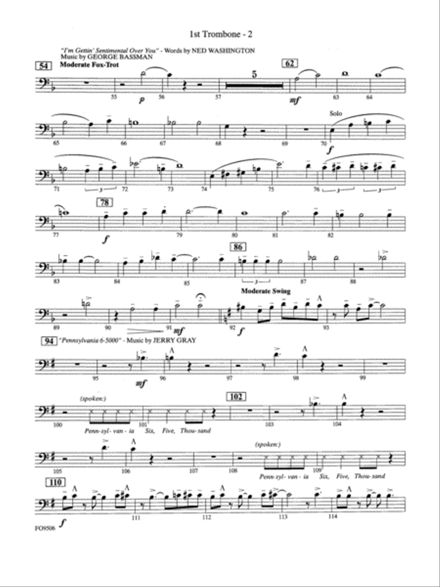 A Salute to the Big Bands: 1st Trombone Full Orchestra scores gallery preview page 2