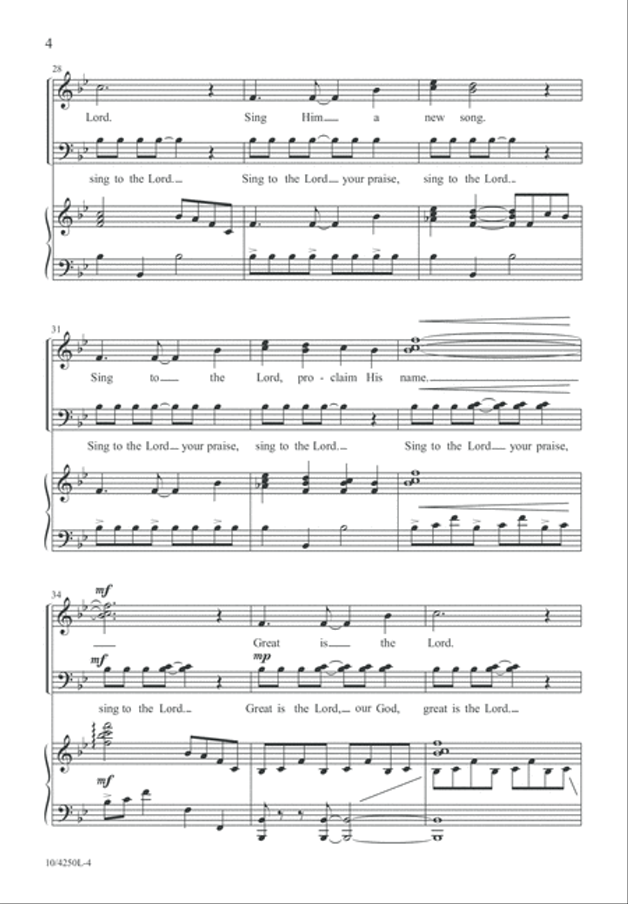 Psalm 98 4-Part scores gallery preview page 4