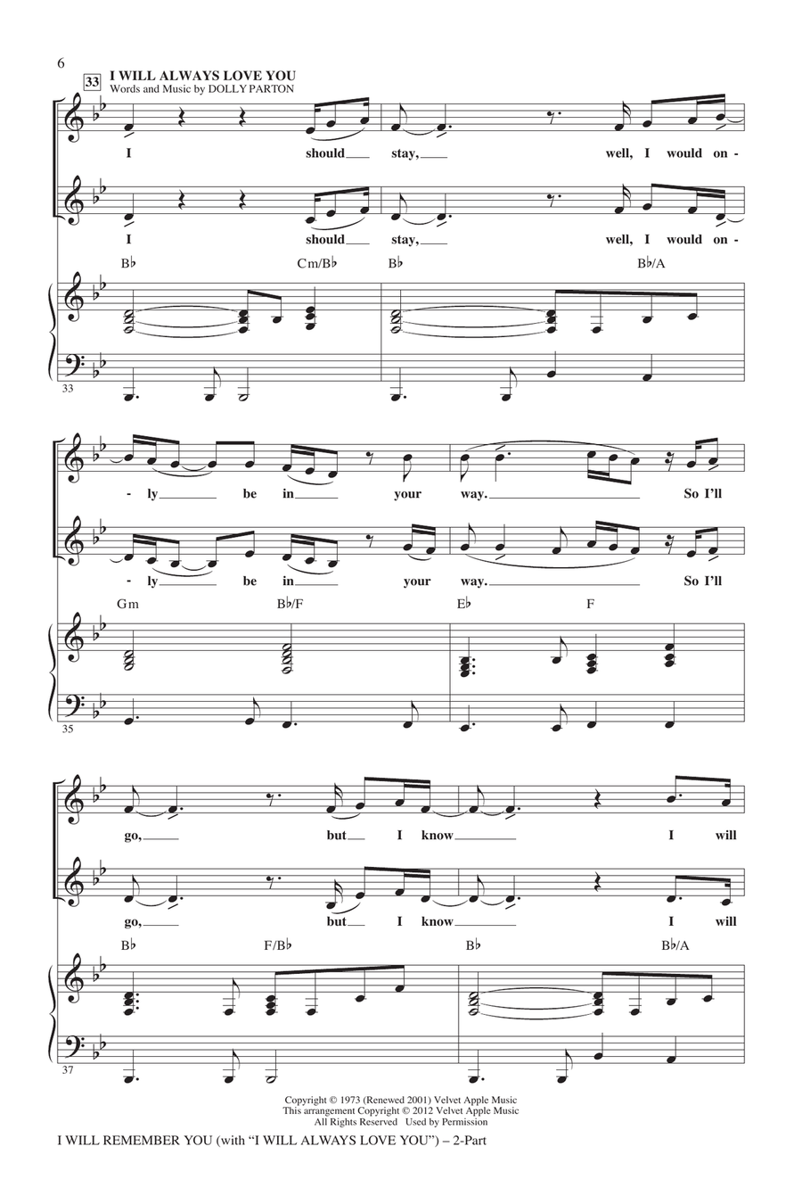 I Will Remember You (with I Will Always Love You) 2-Part scores gallery preview page 5