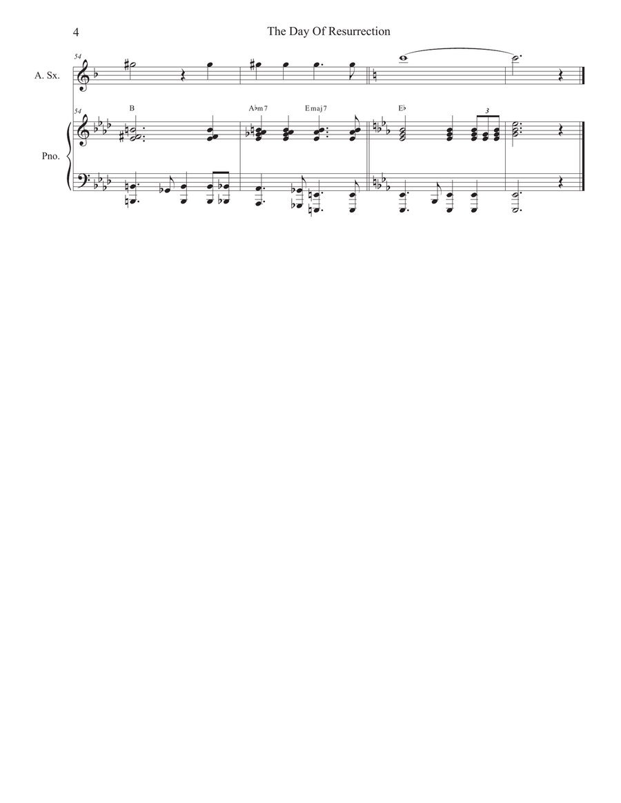 The Day Of Resurrection (Alto Saxophone - Piano accompaniment) Alto Saxophone scores gallery preview page 4