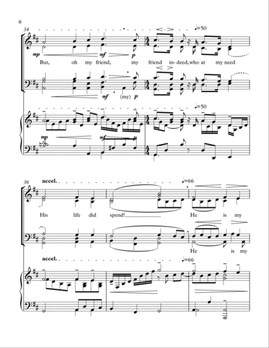 Hosanna to the King! (My Song is Love Unknown) 4-Part scores gallery preview page 6