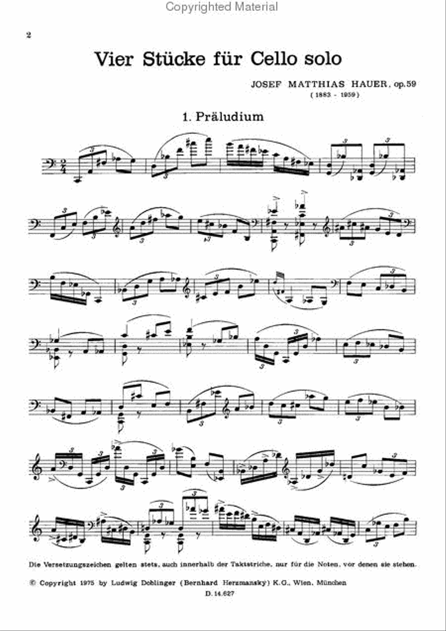 4 Stucke (1929) Cello scores gallery preview page 2