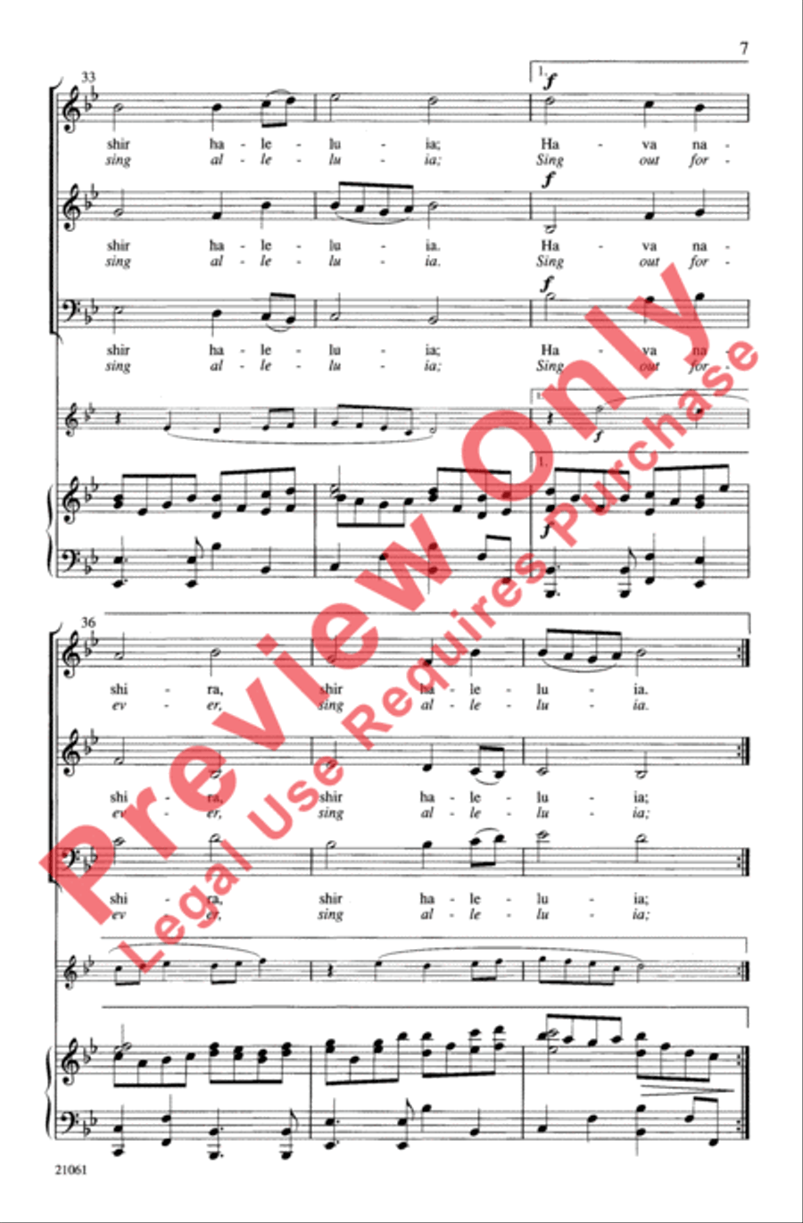 Hava Nashira 3-Part scores gallery preview page 6