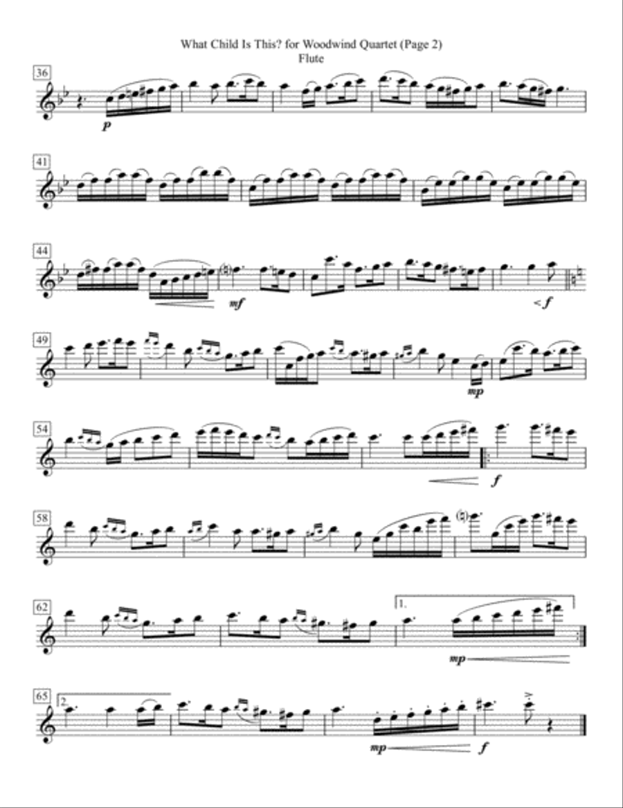 What Child Is This? for Woodwind Quartet Woodwind Quartet scores gallery preview page 2