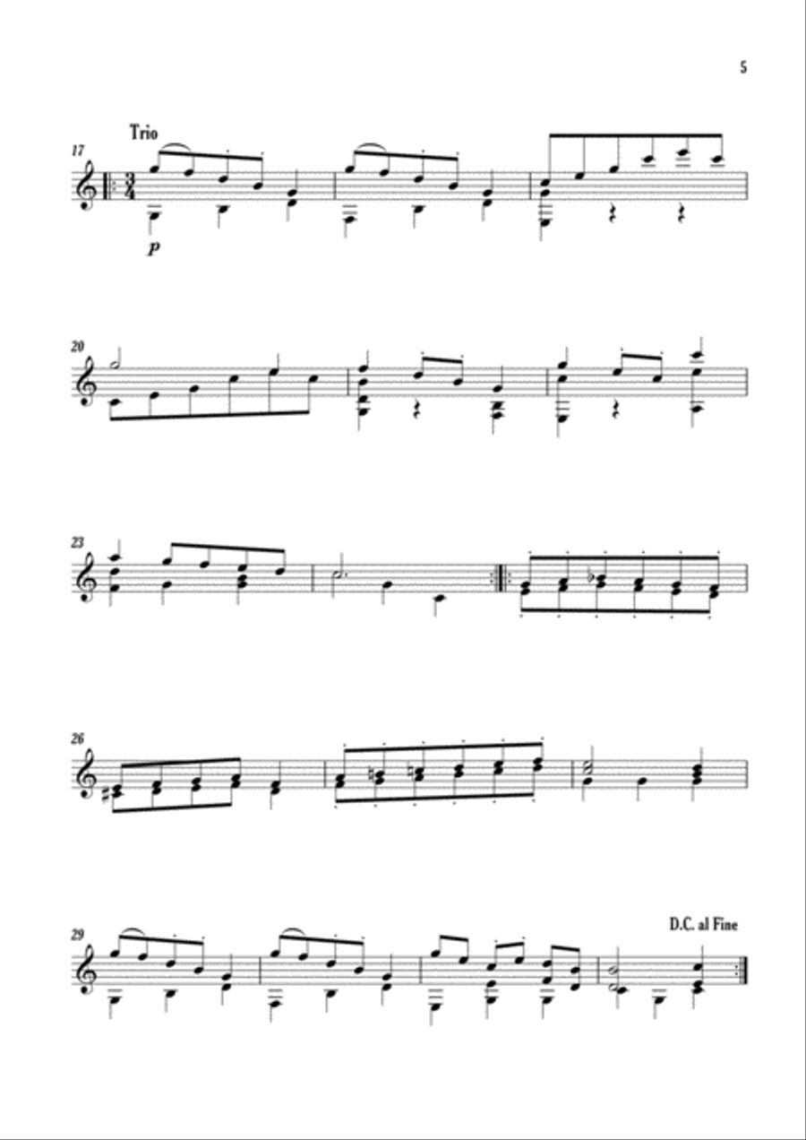 12 Menuette 12 Menuette Acoustic Guitar scores gallery preview page 5