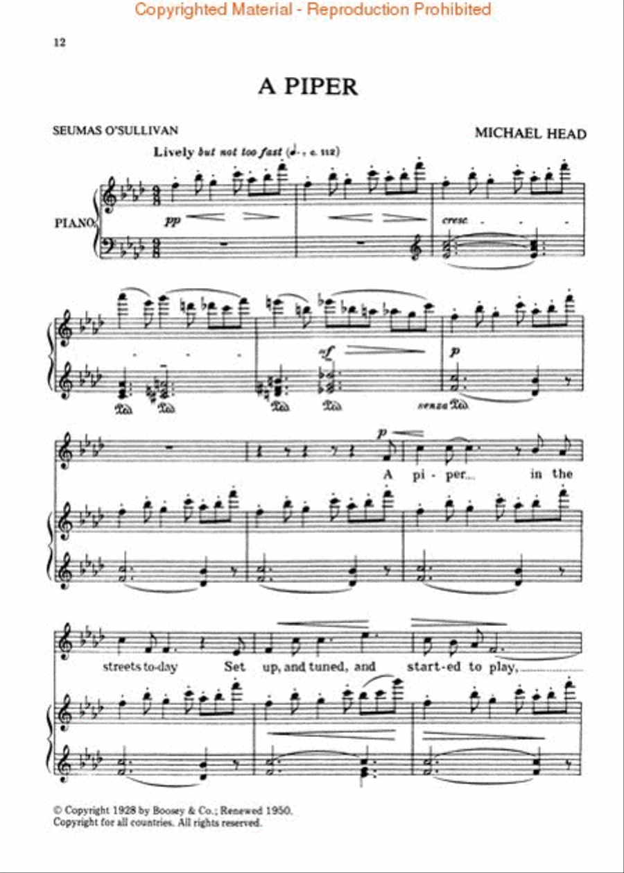 Michael Head Song Album – Volume I Voice Solo scores gallery preview page 3