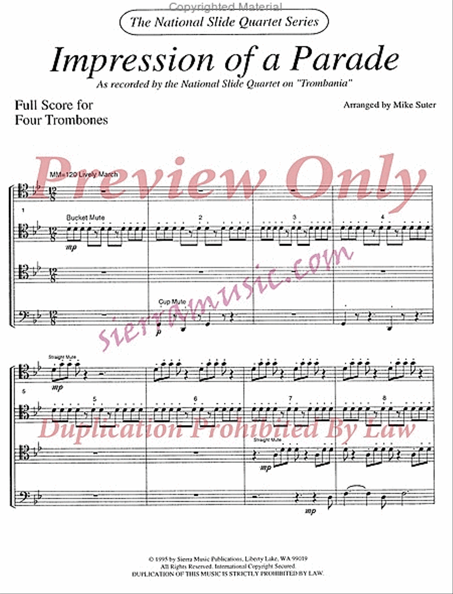 Impression Of A Parade Trombone Quartet scores gallery preview page 2