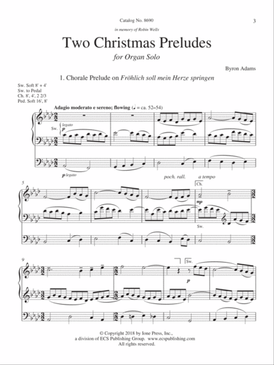 Chorale Prelude on Fr√∂hlich soll mein Herze springen Organ scores gallery preview page 1