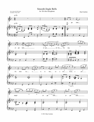 Alto Sax-"Smooth Jingle Bells" smooth jazz with piano accompaniment