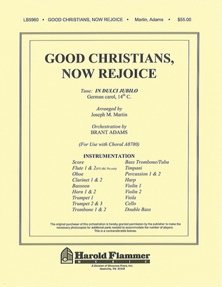 Good Christians, Now Rejoice (from Voices Of Xmas) (orch For A8780)