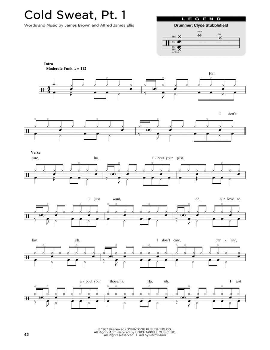 Cold Sweat, Pt. 1 Cold Sweat, Pt. 1 Drum Set scores gallery preview page 1