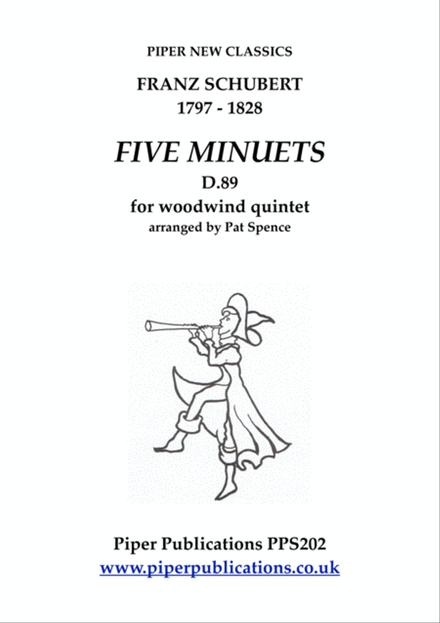 SCHUBERT 5 MINUETS D.89 FOR WOODWIND QUINTET Woodwind Quintet scores gallery preview page 1