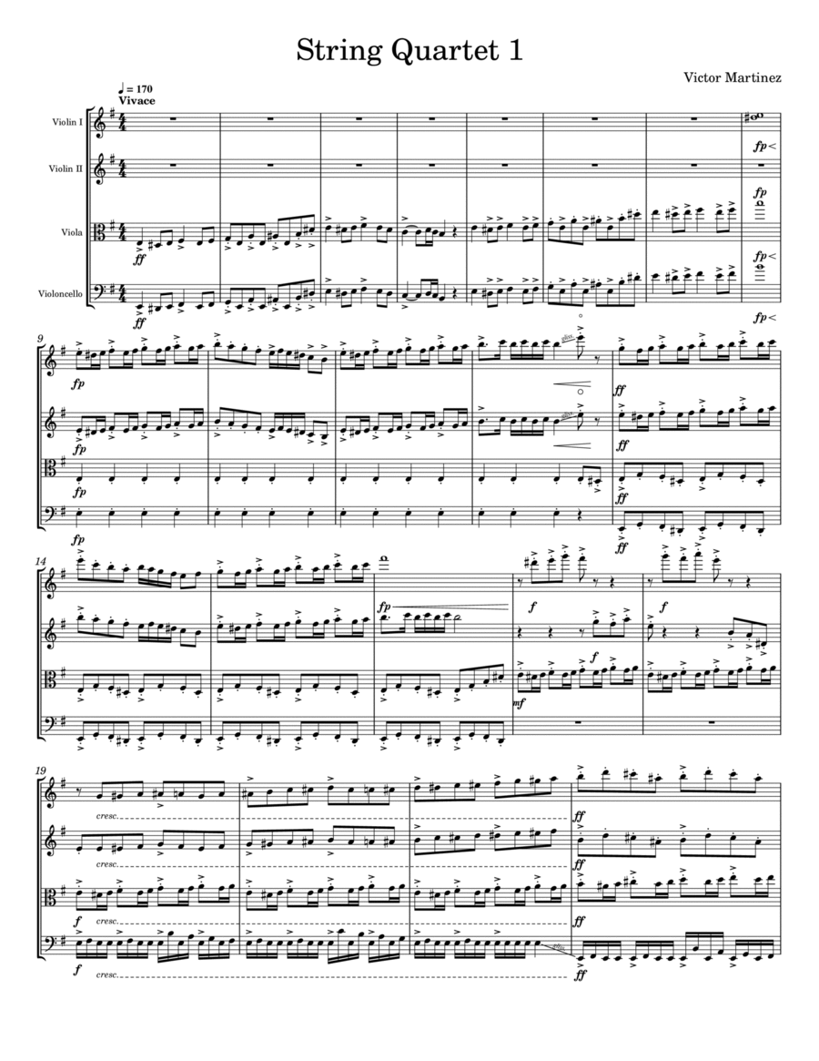 String Quartet 1 String Quartet 1 String Quartet scores gallery preview page 1