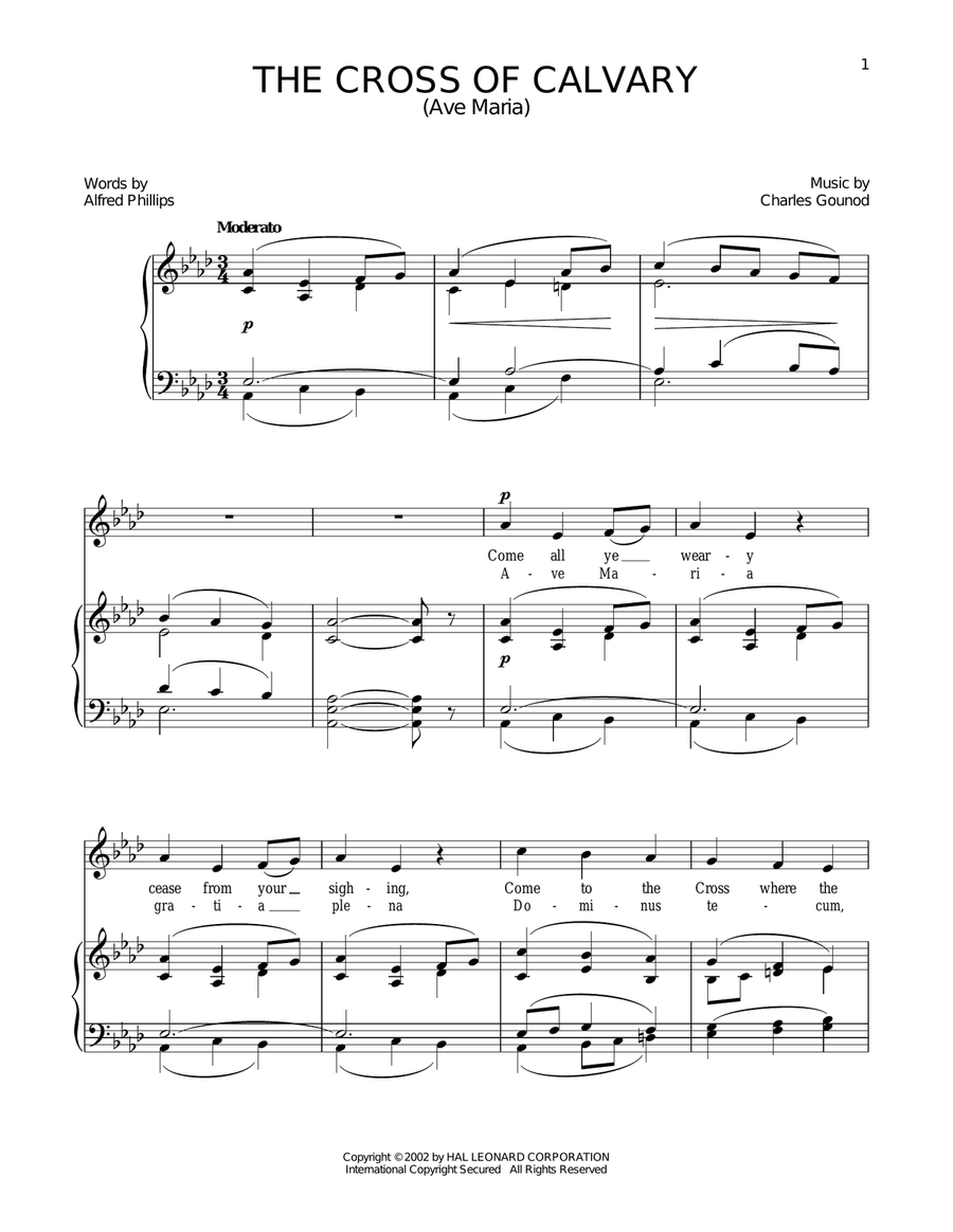 The Cross Of Calvary High Voice scores gallery preview page 1