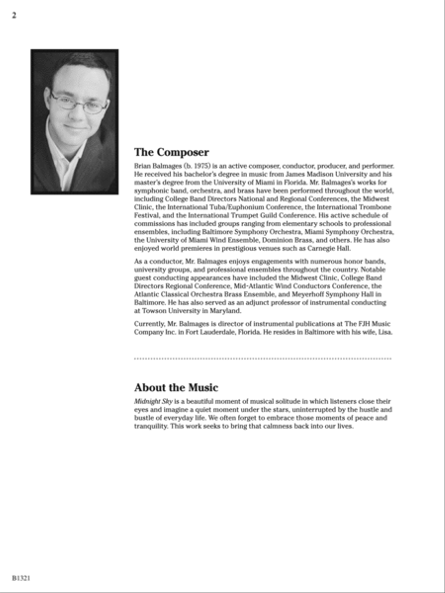 Midnight Sky (from Midnight Suite): Score Concert Band scores gallery preview page 2