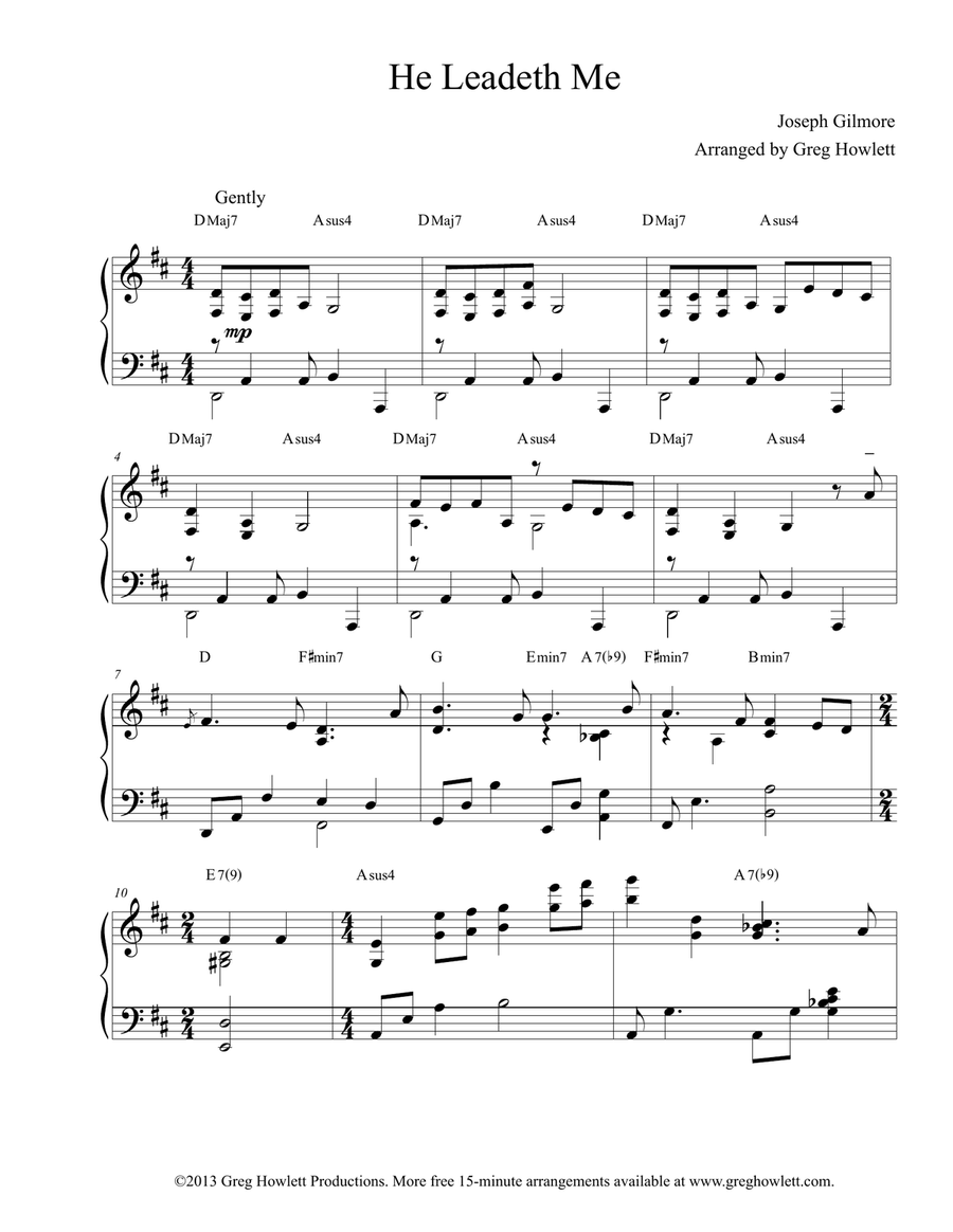 He Leadeth Me He Leadeth Me Piano Solo scores gallery preview page 1