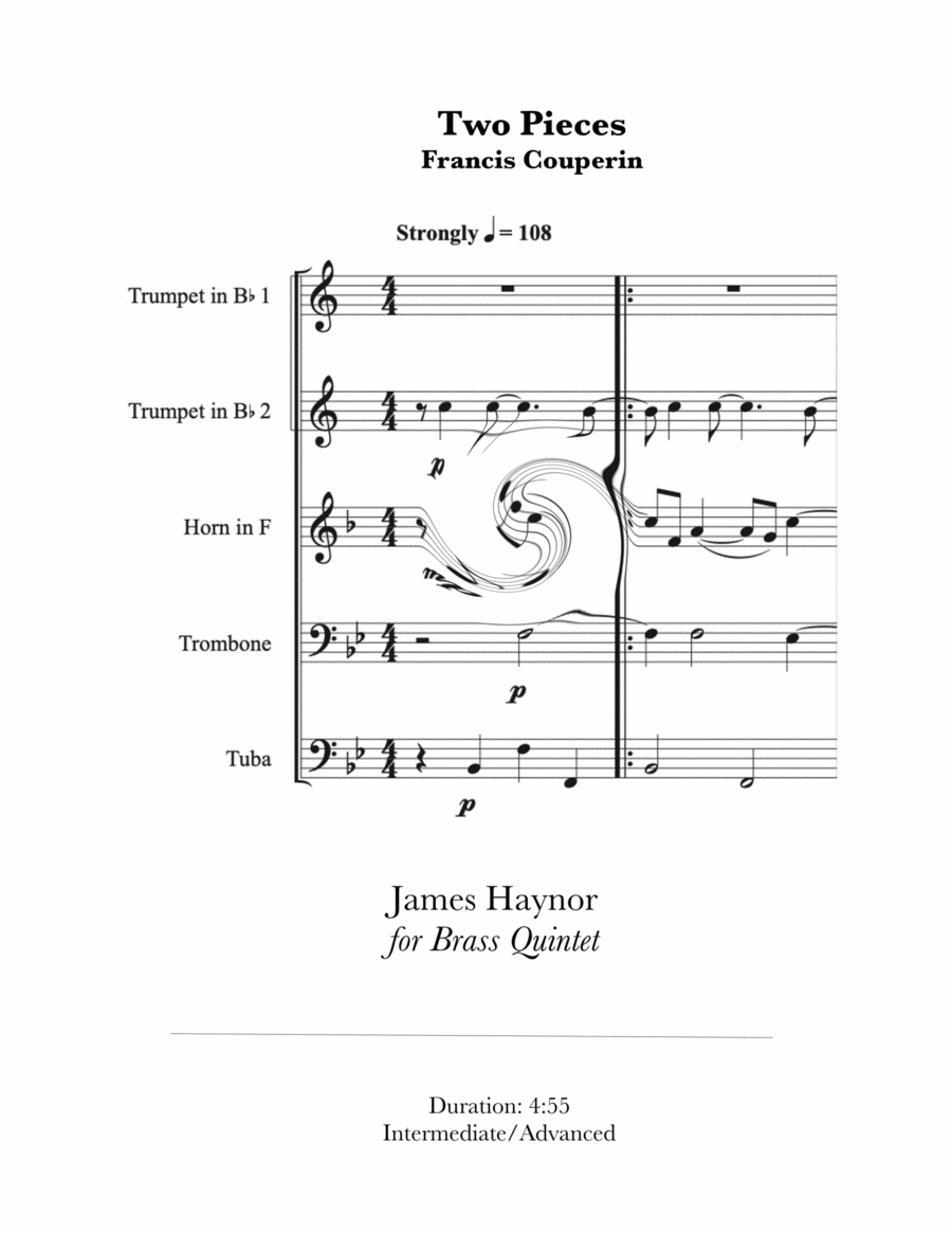 Two Pieces for Brass Quintet Brass Quintet scores gallery preview page 1