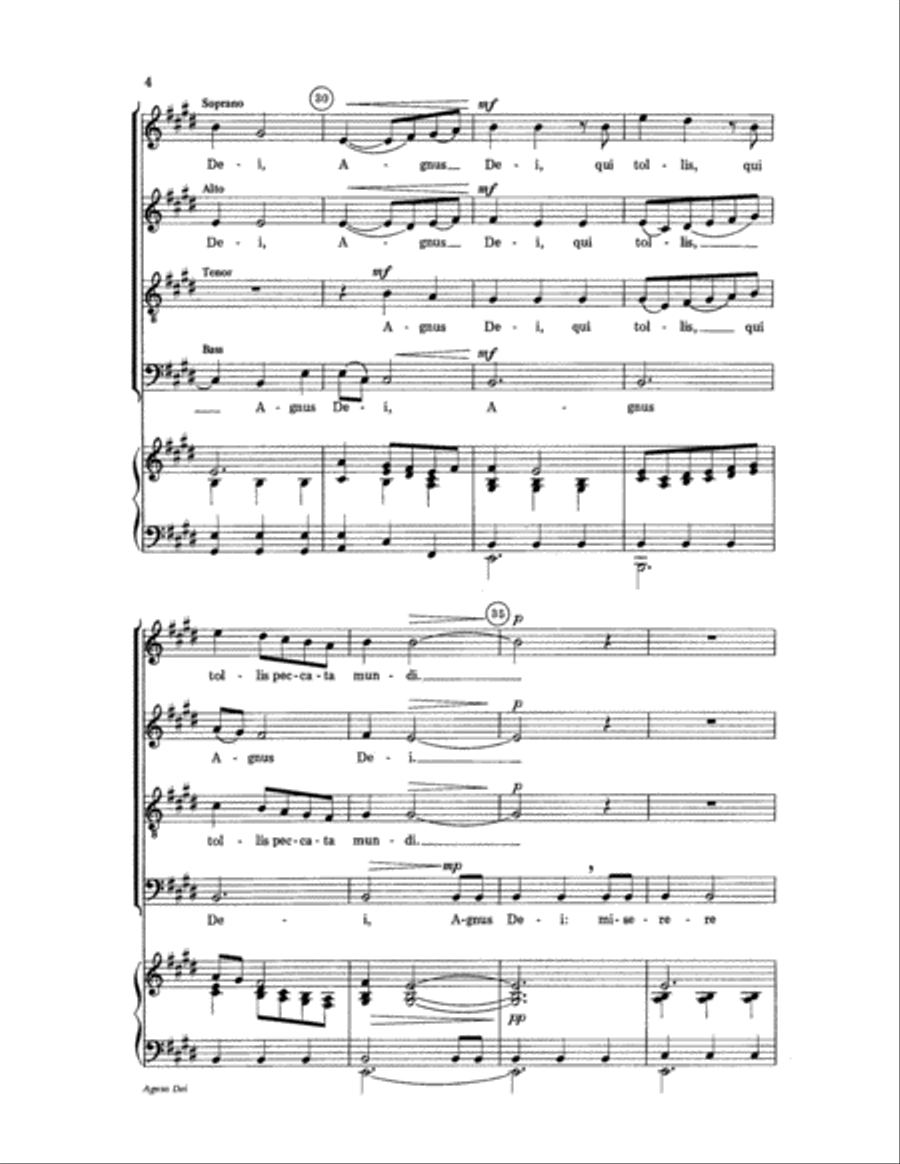 Agnus Dei 4-Part scores gallery preview page 4