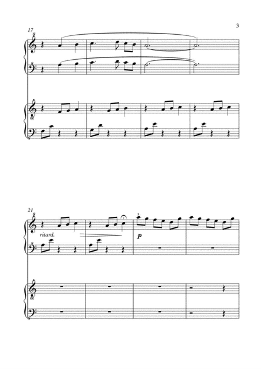 Waiting for the Rain (duet for 4 hands, 1 piano) Easy Piano scores gallery preview page 3