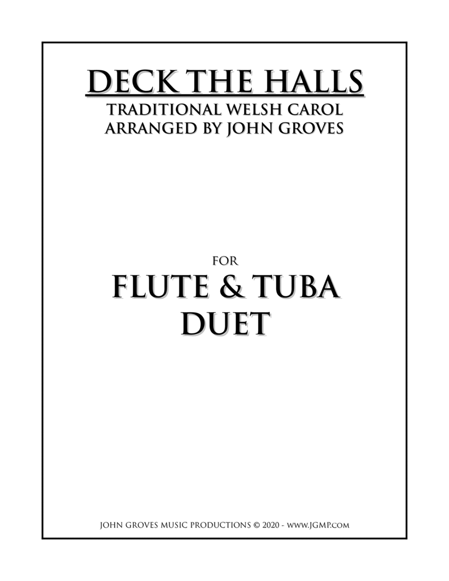 Deck The Halls - Flute & Tuba Duet Flute scores gallery preview page 1