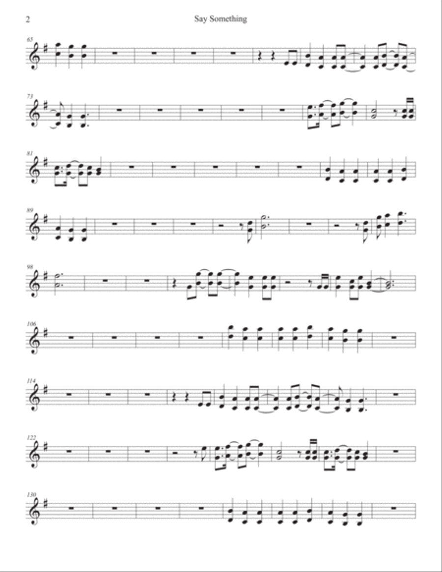 Say Something Trumpet Solo scores gallery preview page 2