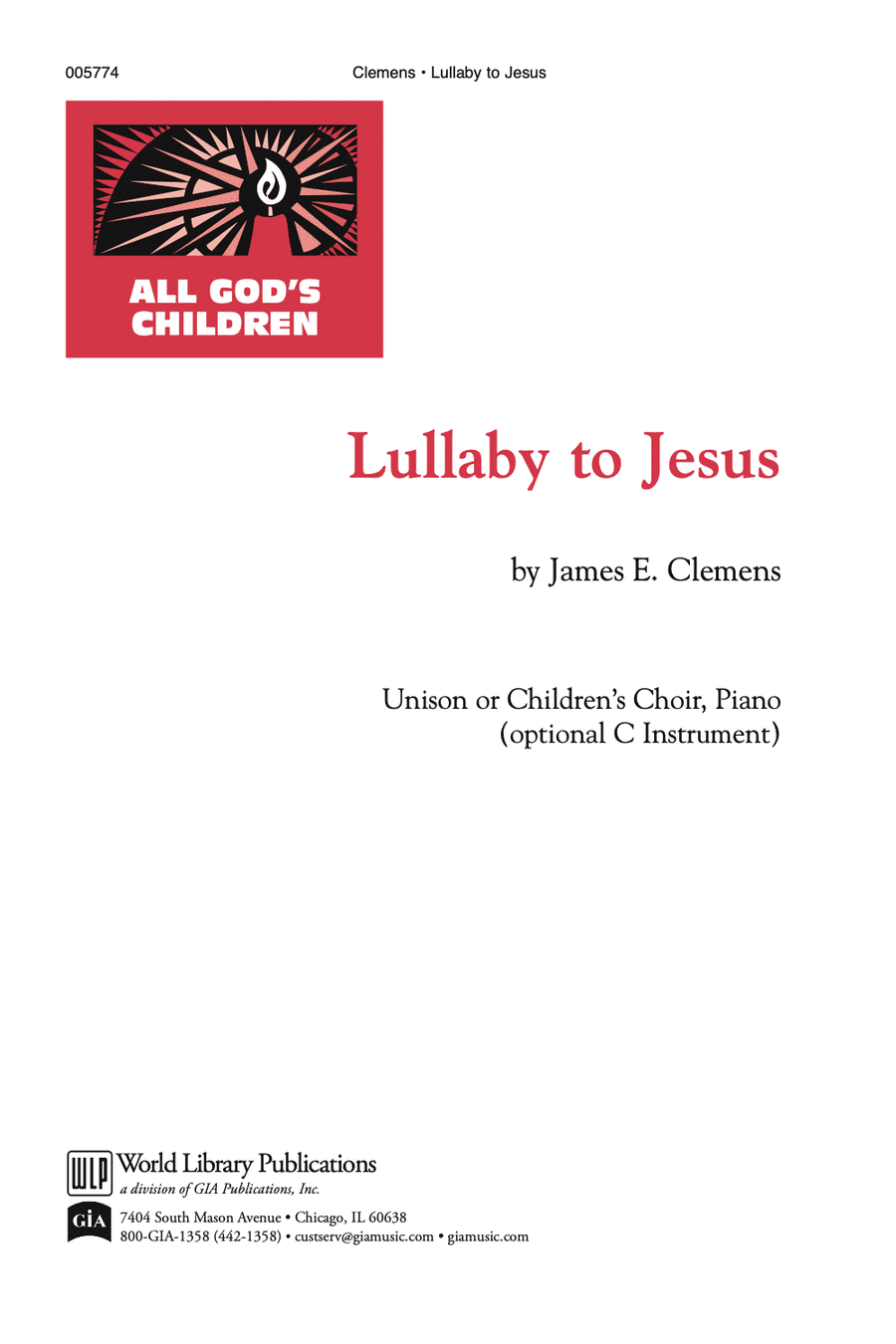Lullaby to Jesus Unison Choir scores gallery preview page 1