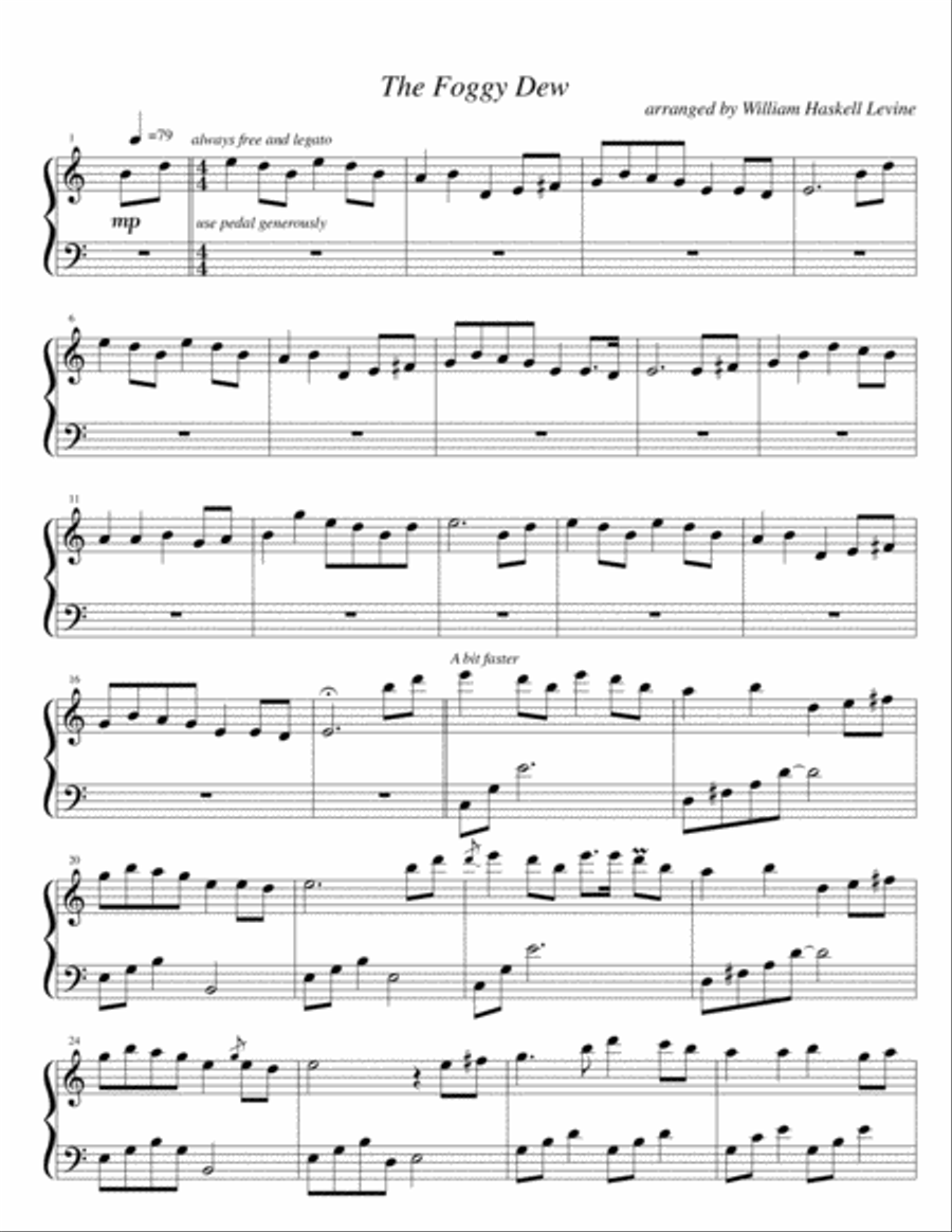 CELTIC PIANO - The Foggy Dew Piano Solo scores gallery preview page 2