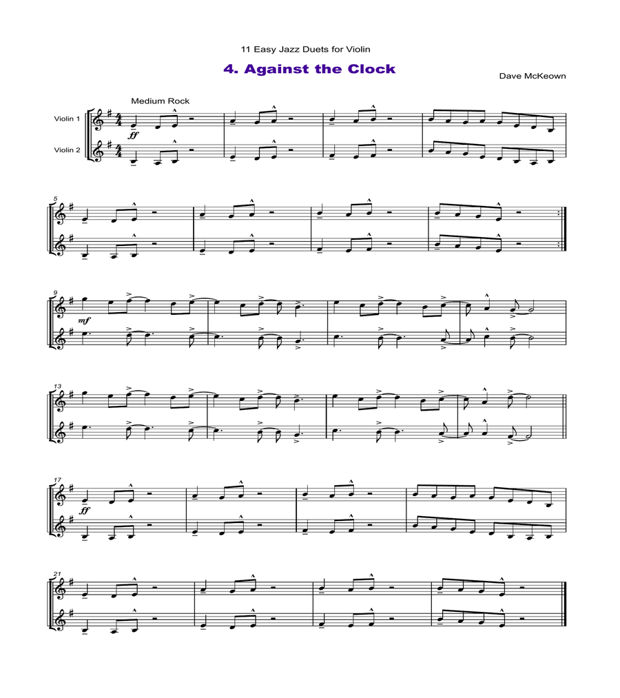 11 Easy Jazz Duets for Violin image number null