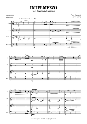 Intermezzo from Cavalleria Rusticana for Wind Quartet in C Major