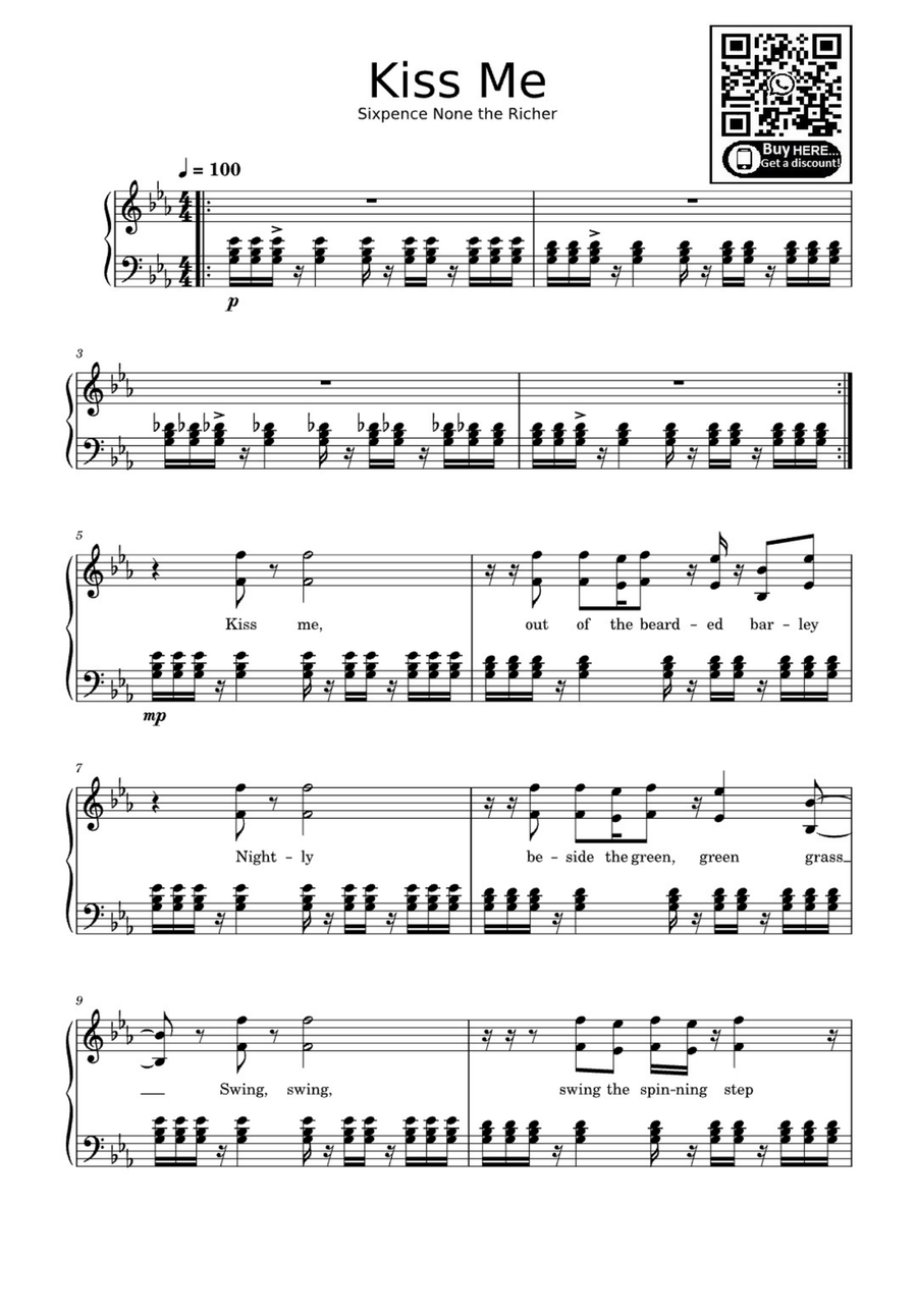 Kiss Me Easy Piano scores gallery preview page 1
