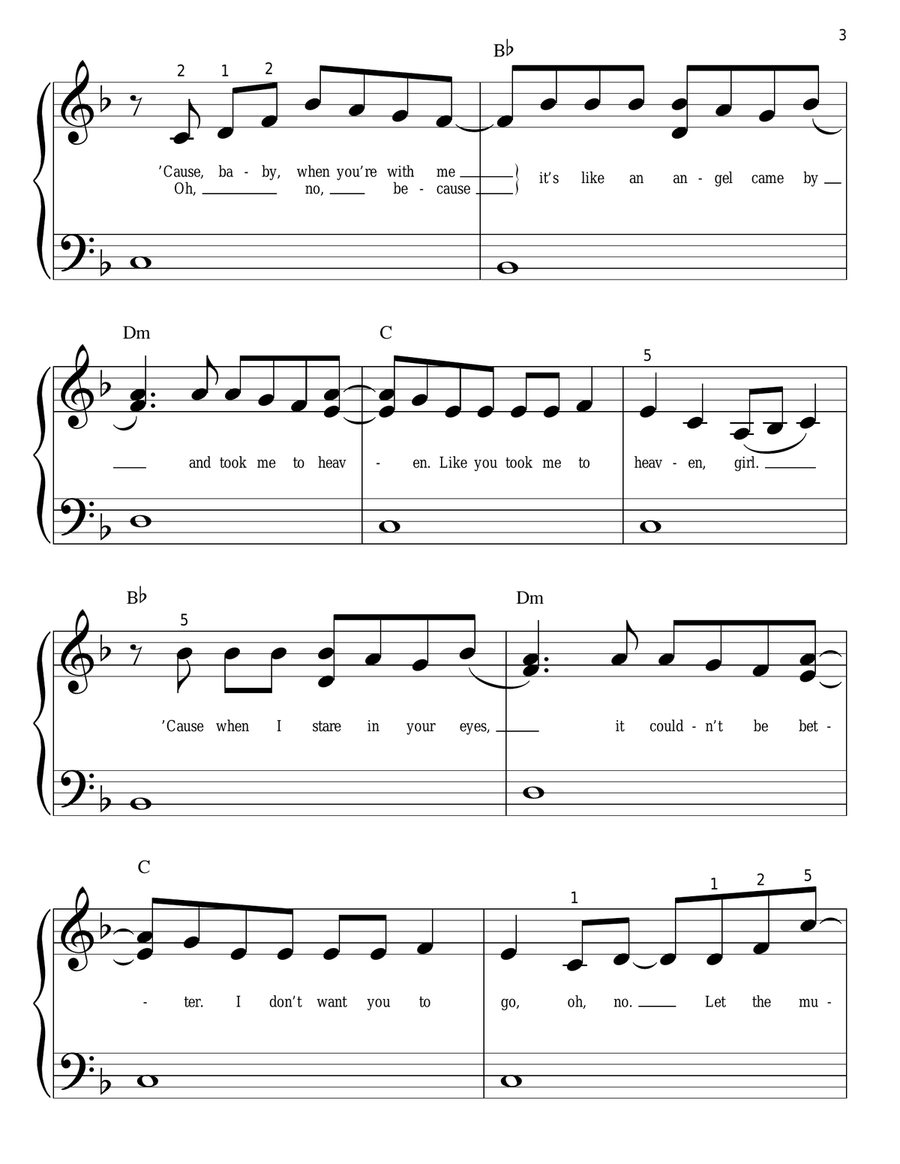 Never Let You Go Easy Piano scores gallery preview page 3