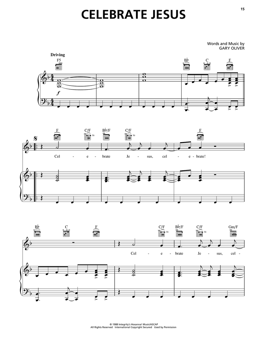 Celebrate Jesus Piano, Vocal, Guitar scores gallery preview page 1
