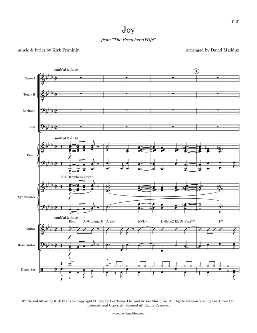 Joy Joy Bass Guitar scores gallery preview page 1