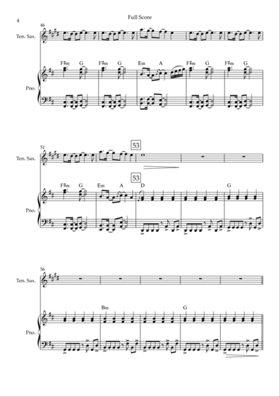 Without You Tenor Saxophone scores gallery preview page 4