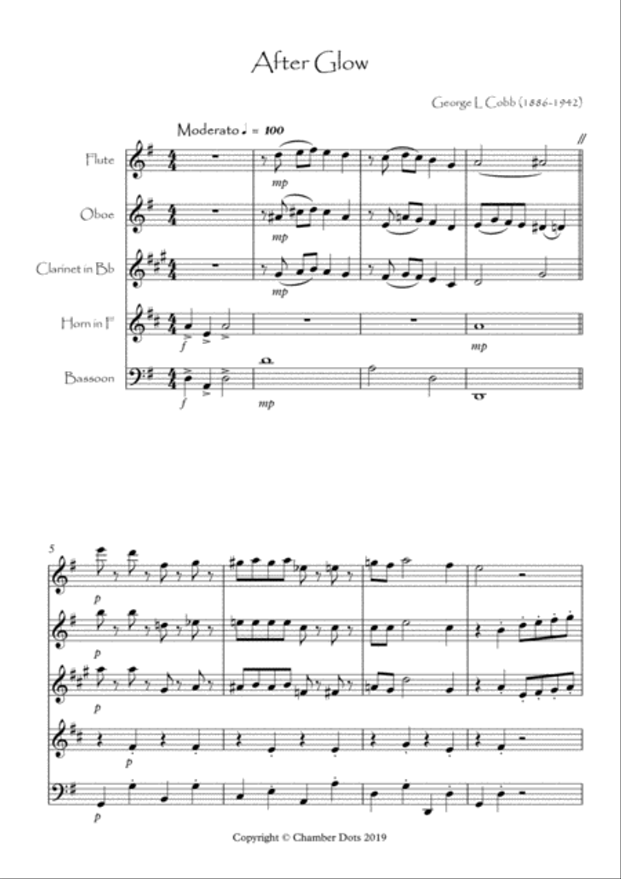 After Glow Woodwind Quintet scores gallery preview page 2