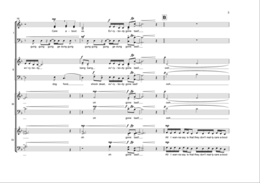 They Don't Care About Us They Don't Care About Us Choir scores gallery preview page 3