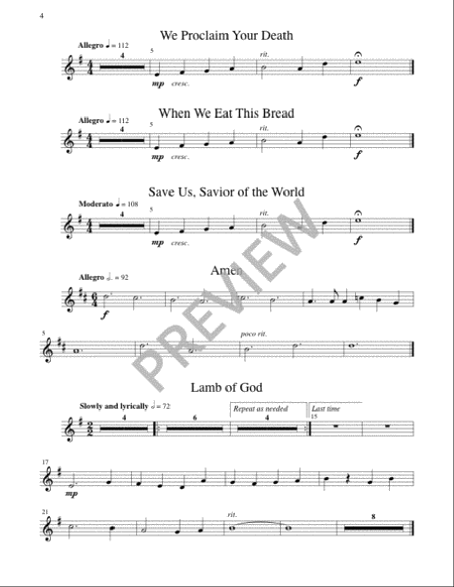 Missa Pacem - Brass Quintet edition 3-Octaves scores gallery preview page 13