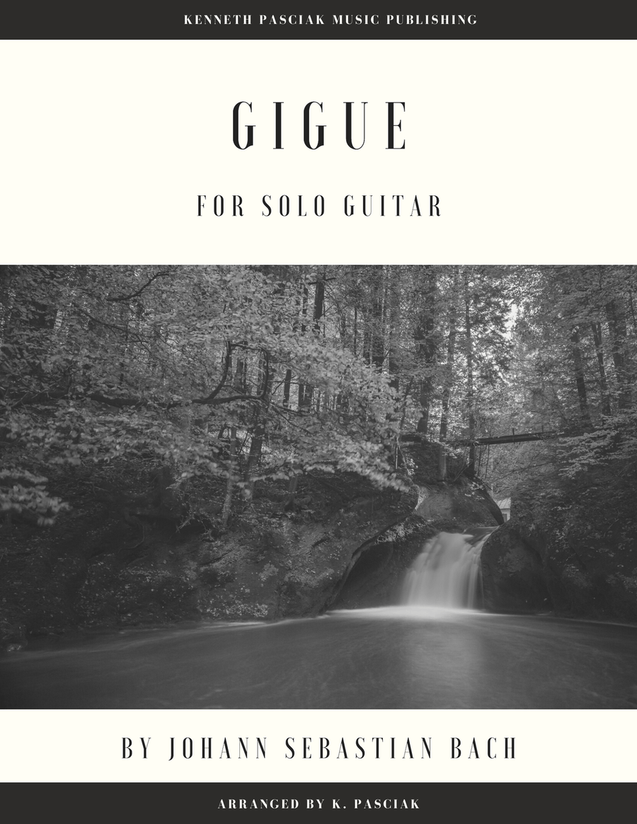 Gigue in D Minor from Partita 2 (BWV1004) (for Solo Guitar) Acoustic Guitar scores gallery preview page 1