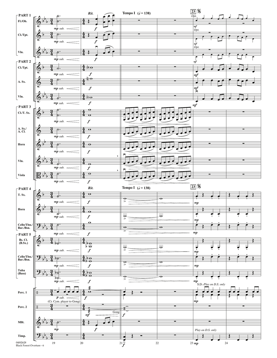 Black Forest Overture - Conductor Score (Full Score) Concert Band scores gallery preview page 6